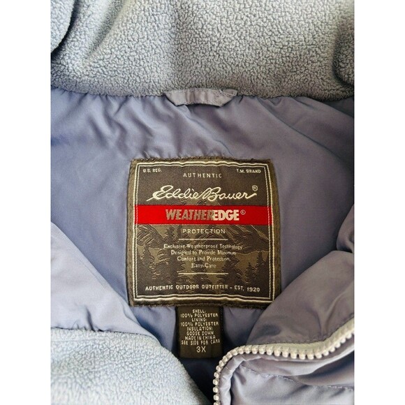 Eddie Bauer Weatheredge Goose Down Puffer Vest Jacket Blue Womens Sz 3X Outdoor - Picture 3 of 7